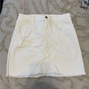Abercrombie Kids Cream Distressed Mini Skirt